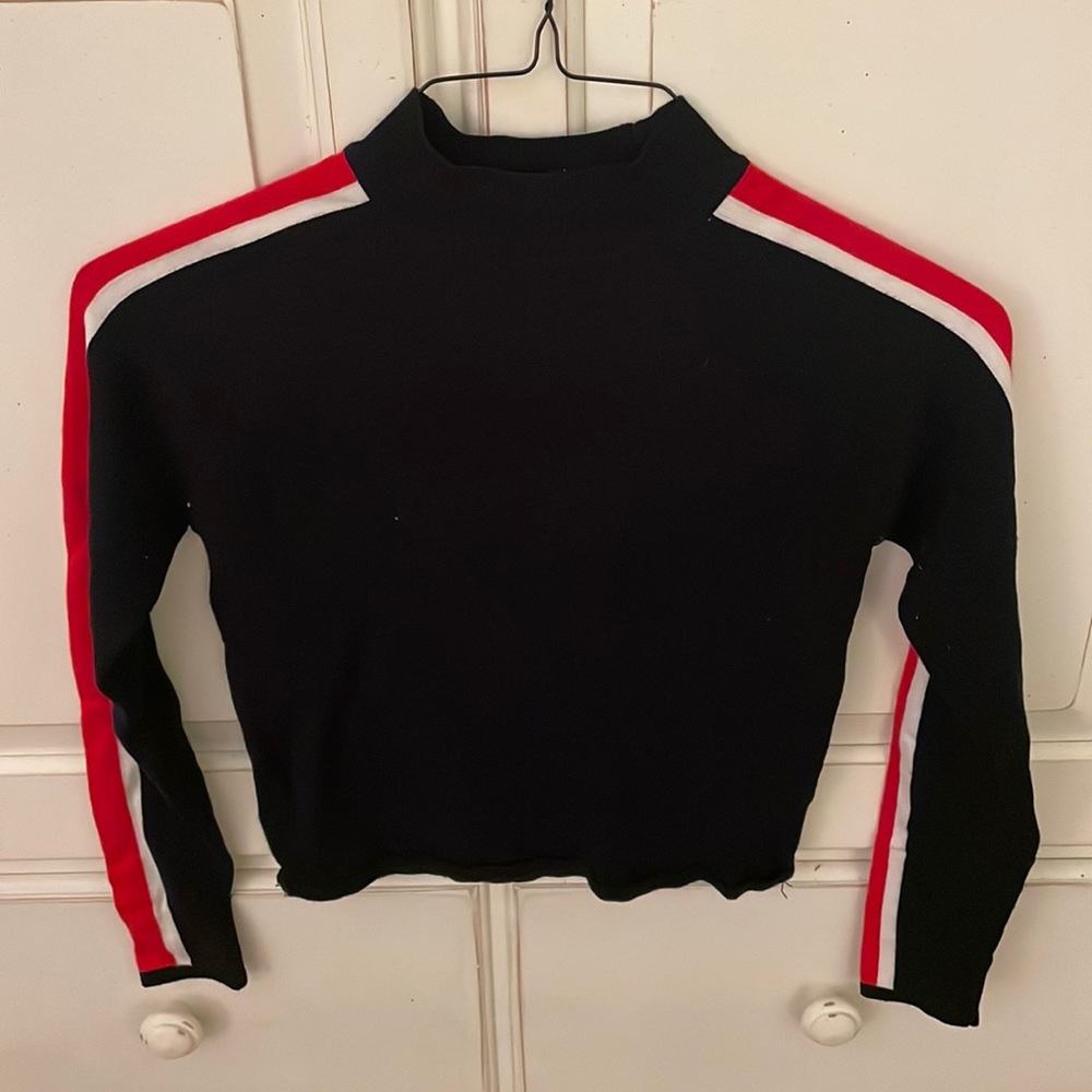 H&M Blue with Red and White Stripe Sweater